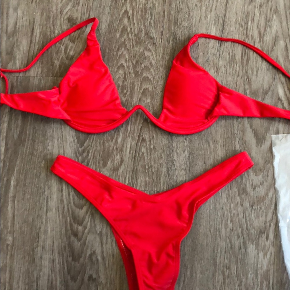 Red swimsuit